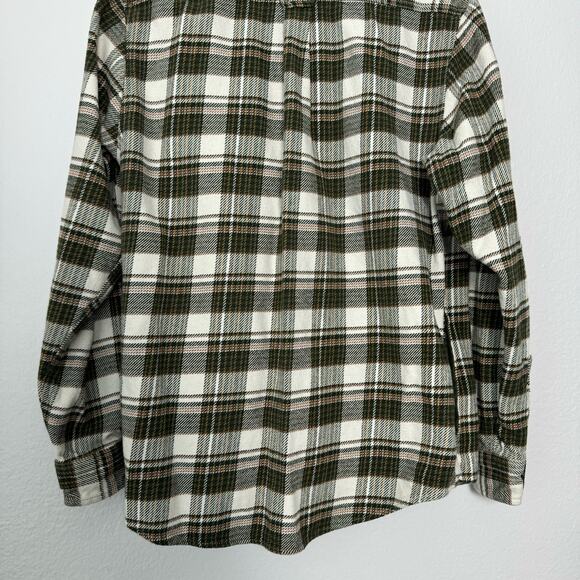 Orvis Men'sGreen Plaid Flannel Shirt Button Down Longsleeve Shacket Size Medium - Picture 9 of 10